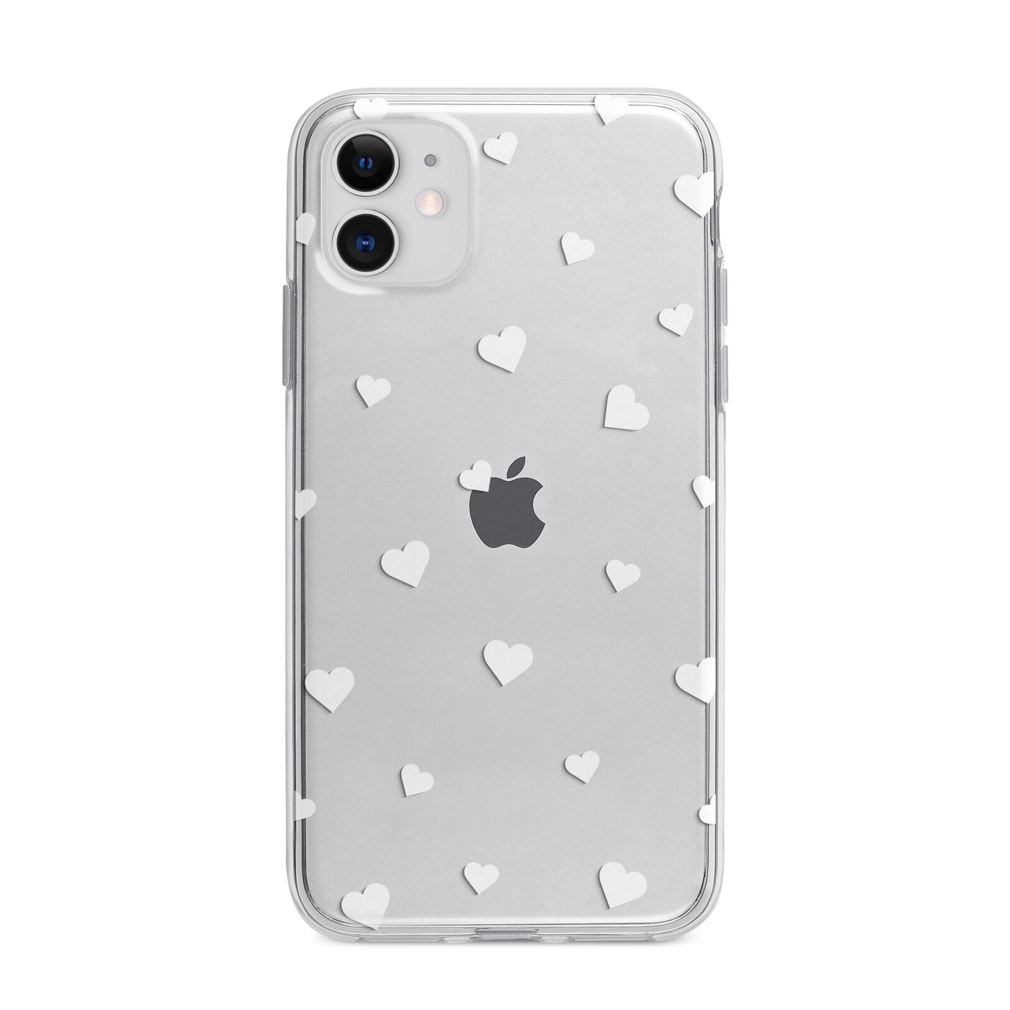 Heart Pattern Apple iPhone 11 in White with Bumper Case