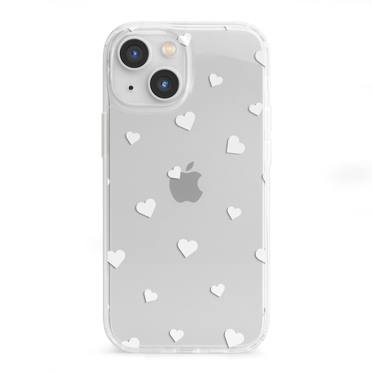 Heart Pattern iPhone 13 Mini Clear Bumper Case