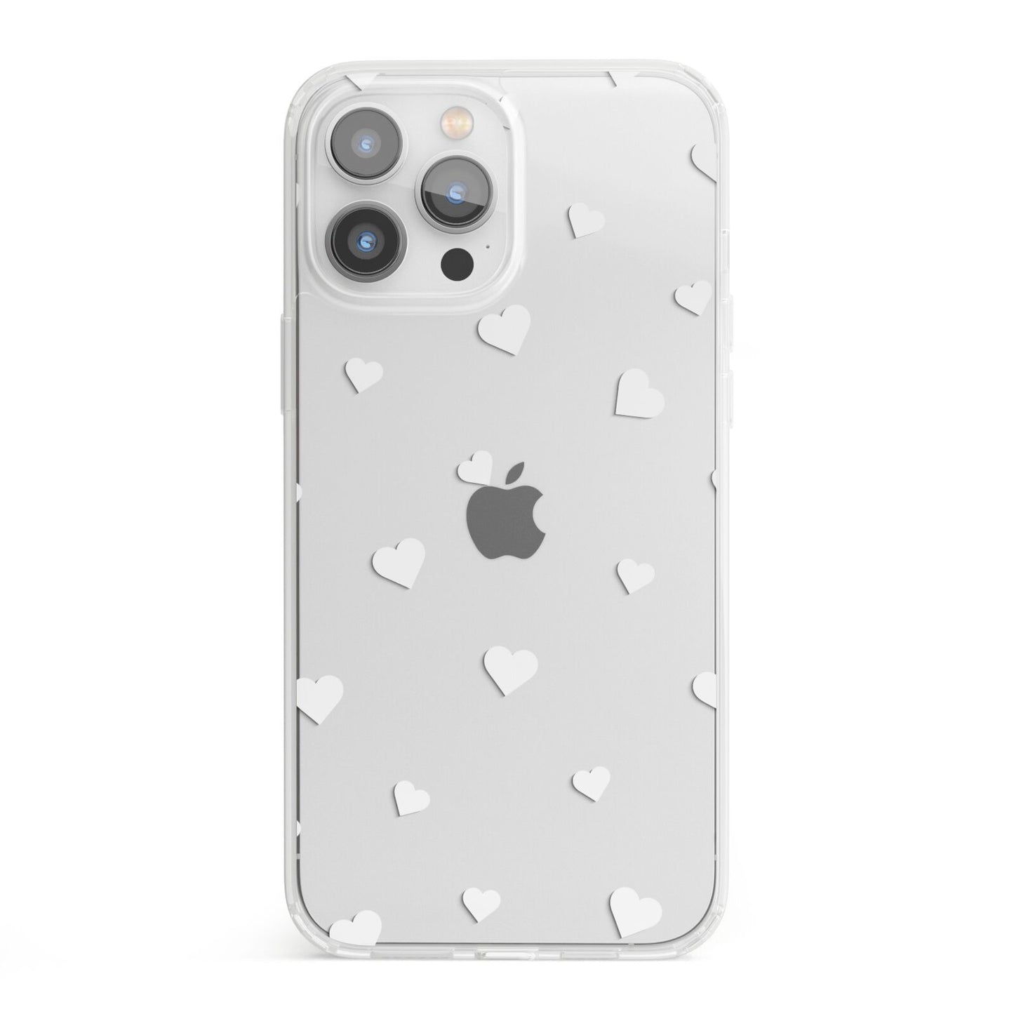 Heart Pattern iPhone 13 Pro Max Clear Bumper Case