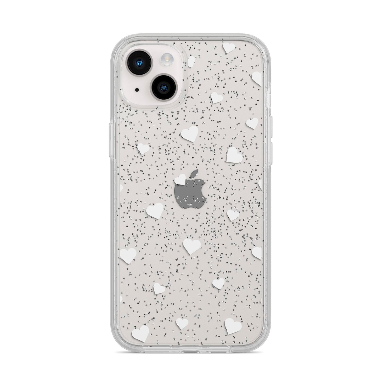 Heart Pattern iPhone 14 Plus Glitter Tough Case Starlight