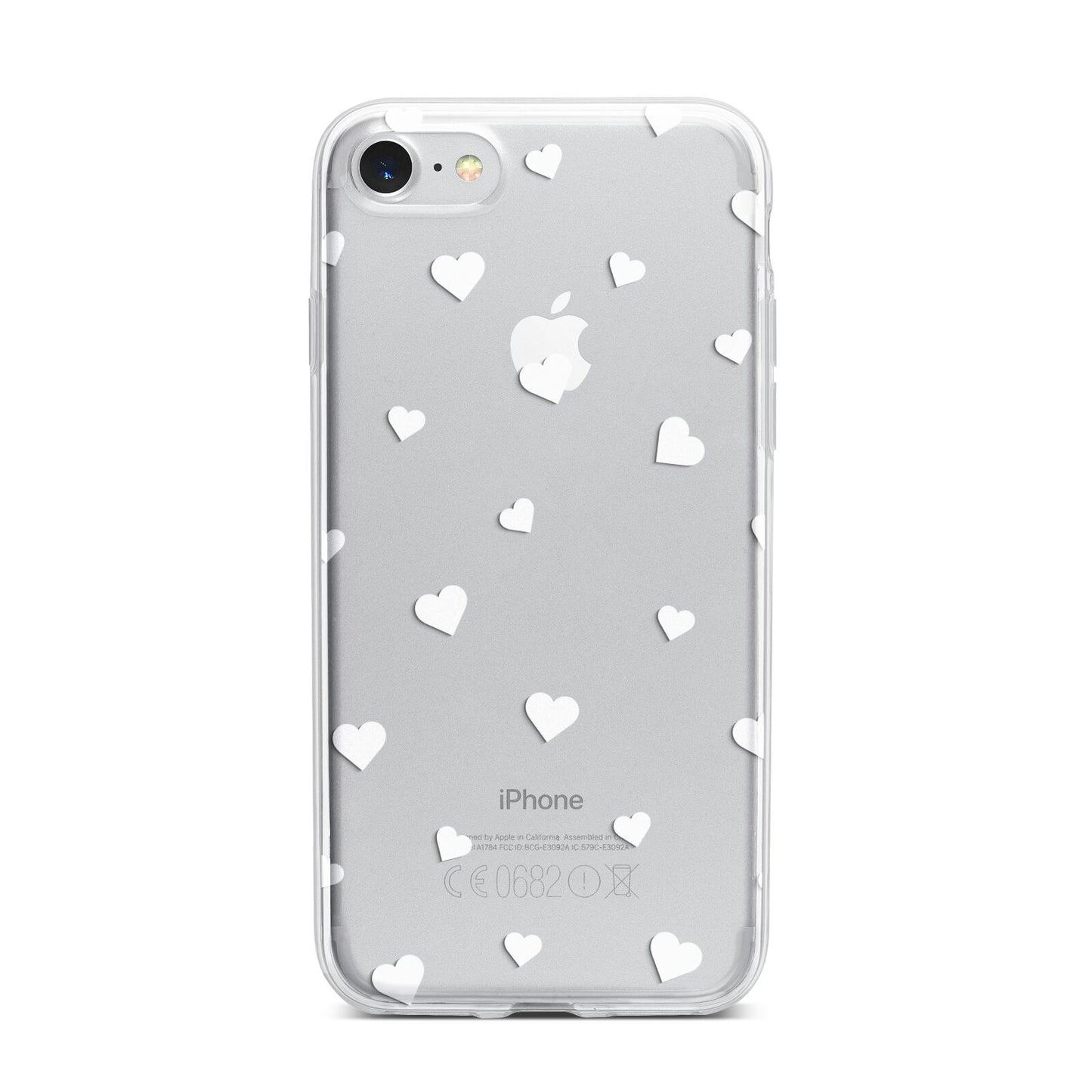 Heart Pattern iPhone 7 Bumper Case on Silver iPhone