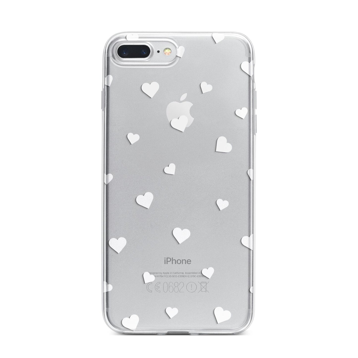 Heart Pattern iPhone 7 Plus Bumper Case on Silver iPhone