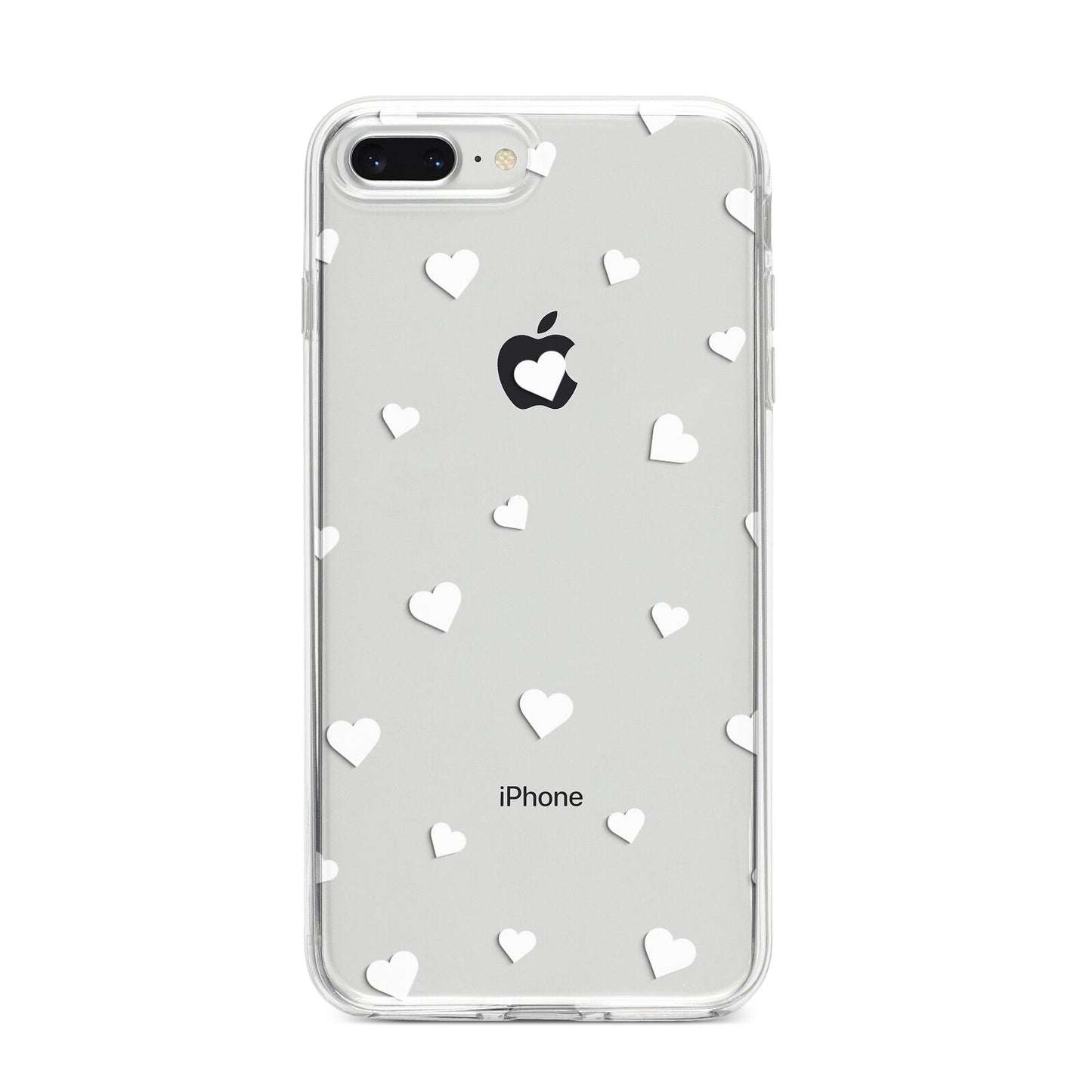 Heart Pattern iPhone 8 Plus Bumper Case on Silver iPhone