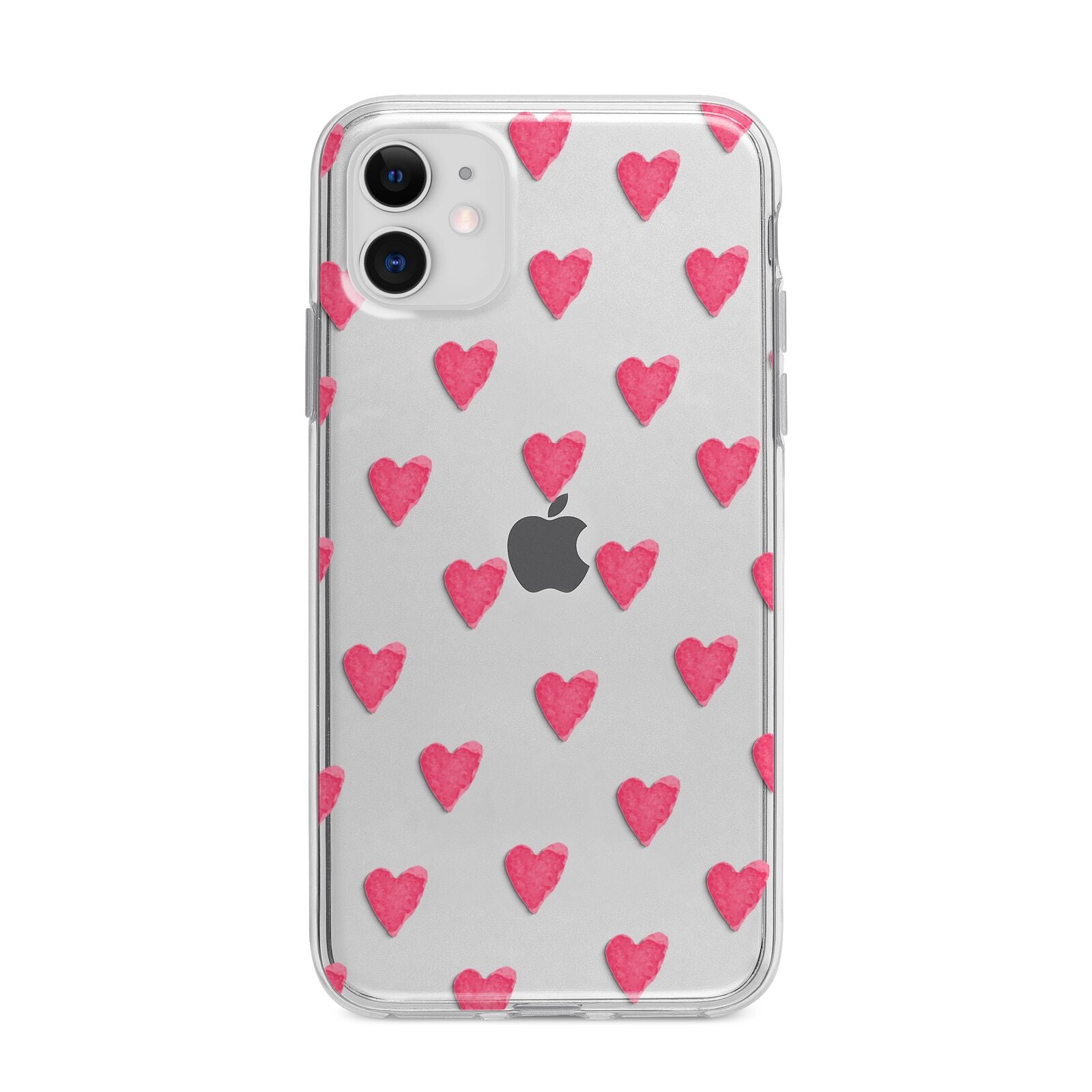 Heart Patterned Apple iPhone 11 in White with Bumper Case