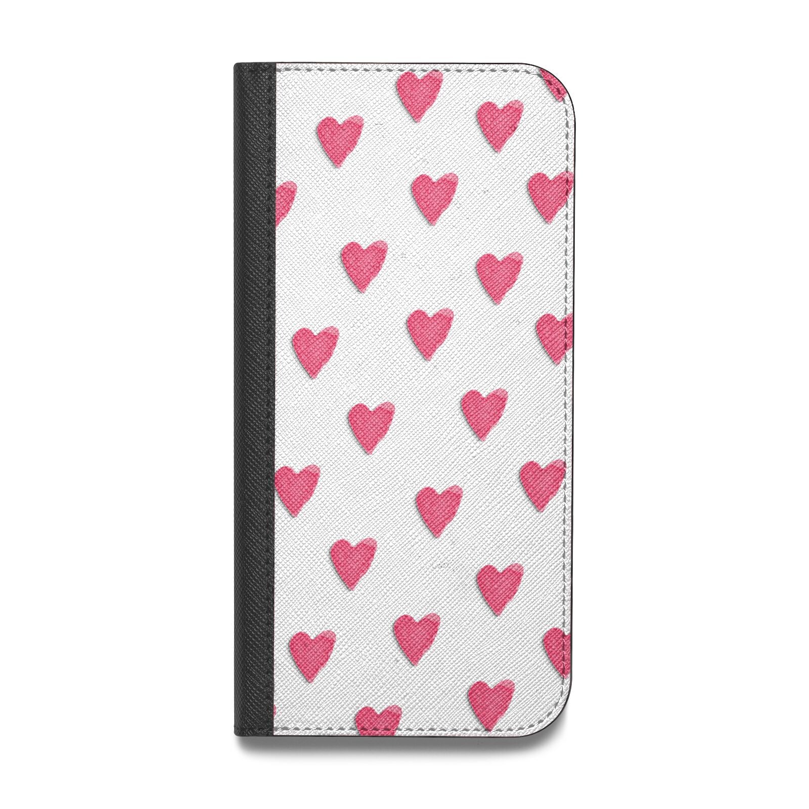 Heart Patterned Vegan Leather Flip Samsung Case