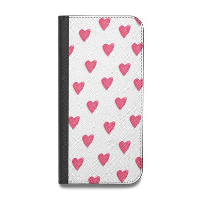 Heart Patterned Vegan Leather Flip Samsung Case