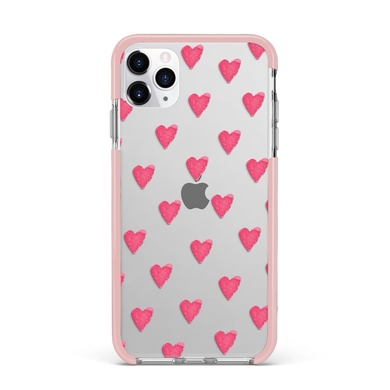 Heart Patterned iPhone 11 Pro Max Impact Pink Edge Case