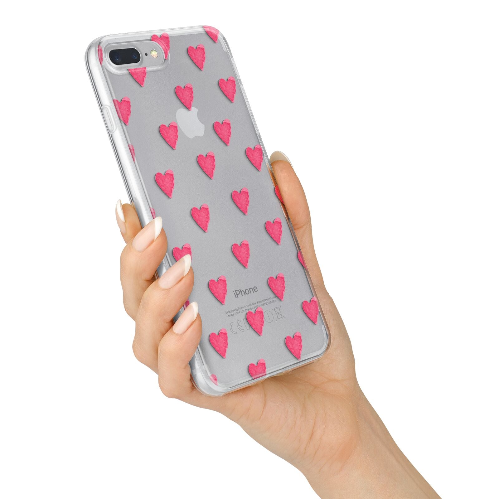 Heart Patterned iPhone 7 Plus Bumper Case on Silver iPhone Alternative Image