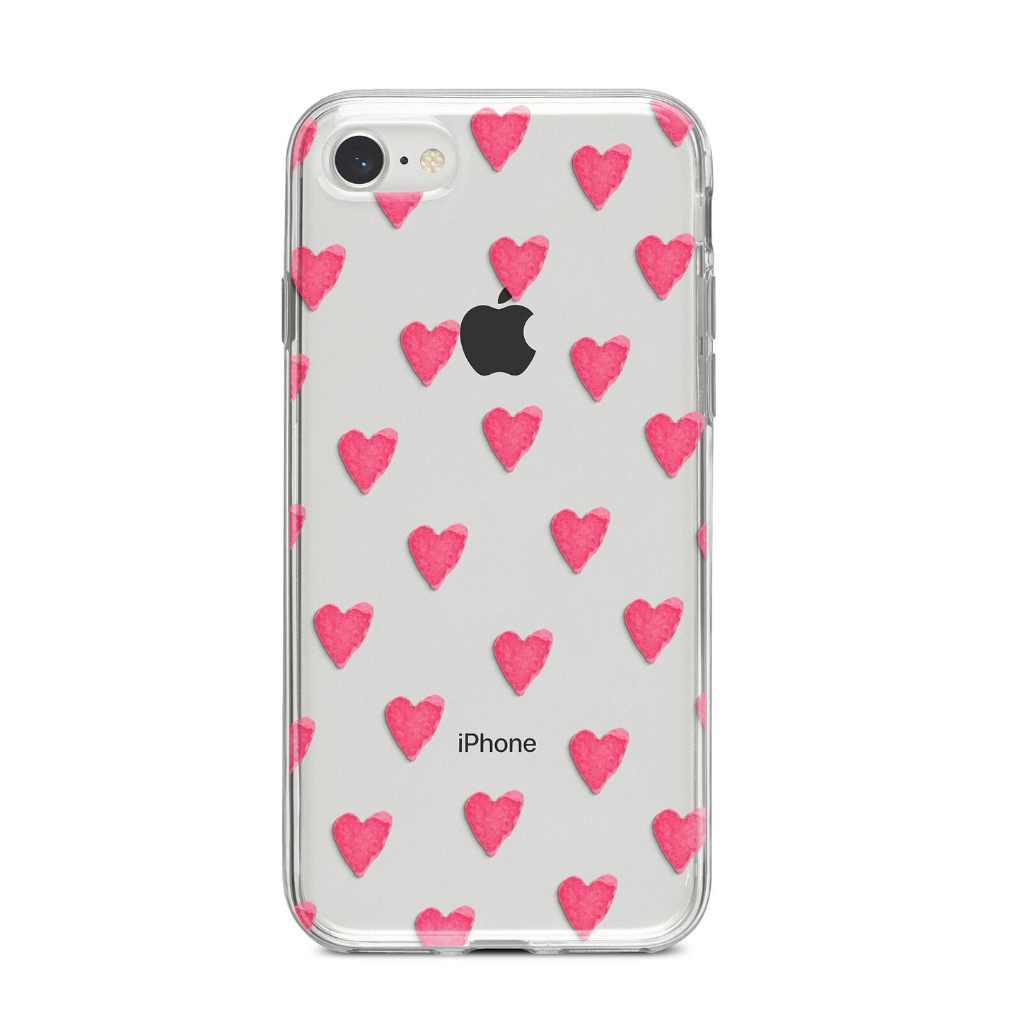 Heart Patterned iPhone 8 Bumper Case on Silver iPhone