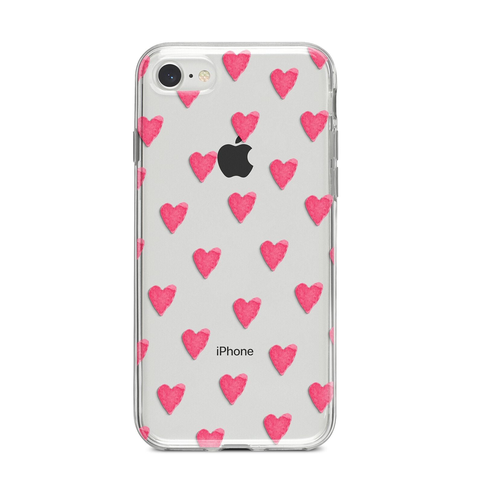 Heart Patterned iPhone 8 Bumper Case on Silver iPhone