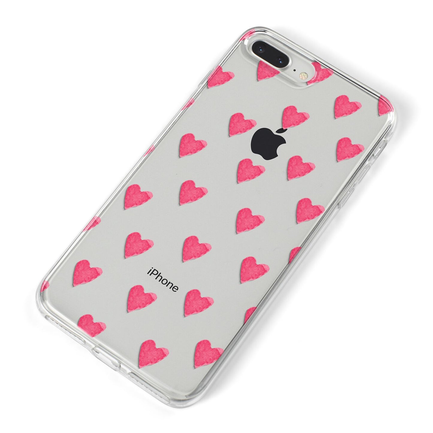 Heart Patterned iPhone 8 Plus Bumper Case on Silver iPhone Alternative Image