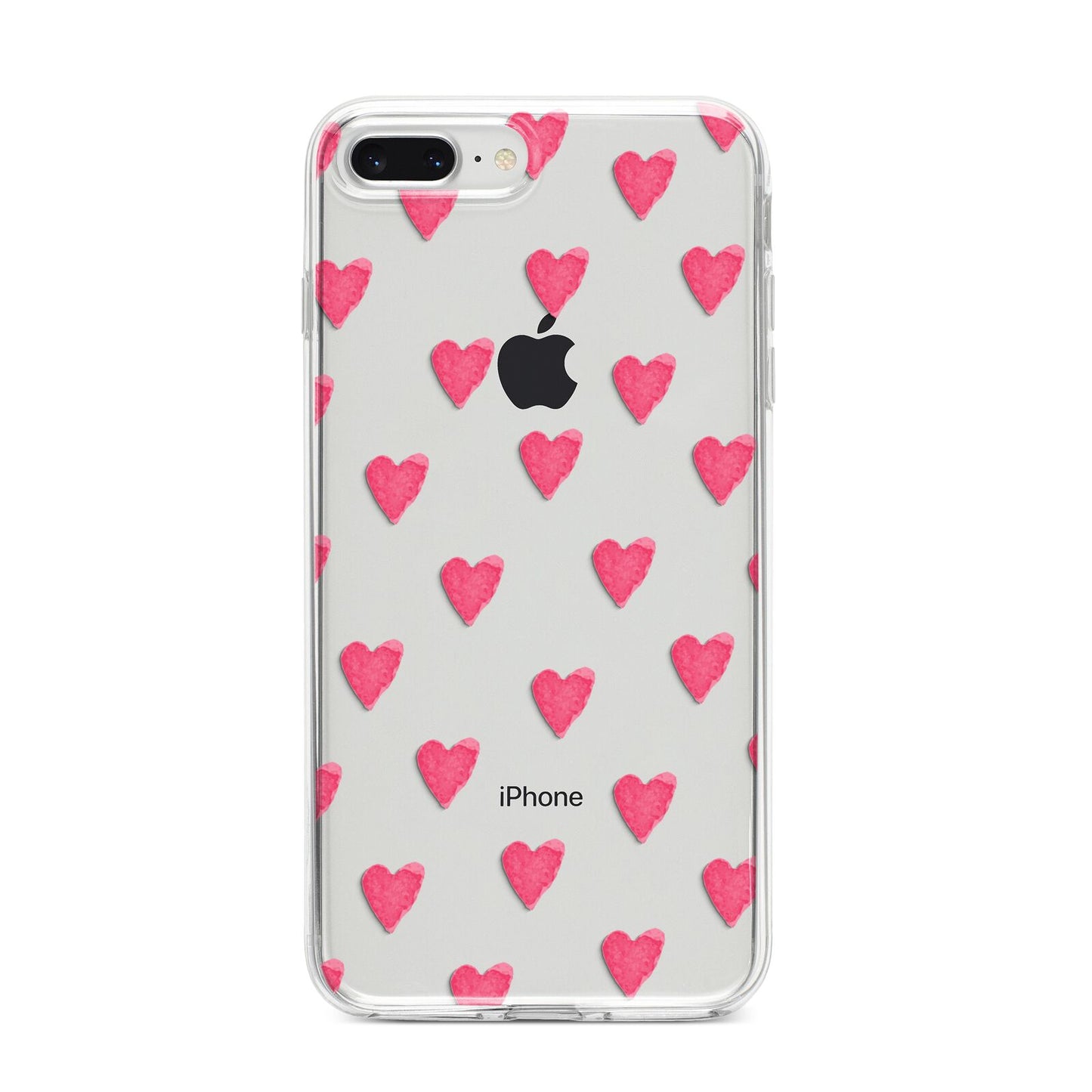 Heart Patterned iPhone 8 Plus Bumper Case on Silver iPhone