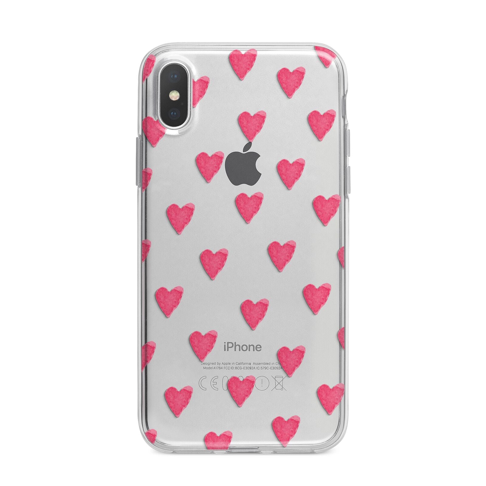 Heart Patterned iPhone X Bumper Case on Silver iPhone Alternative Image 1