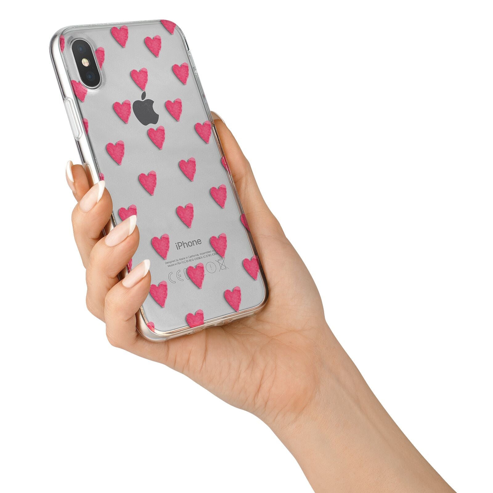 Heart Patterned iPhone X Bumper Case on Silver iPhone Alternative Image 2