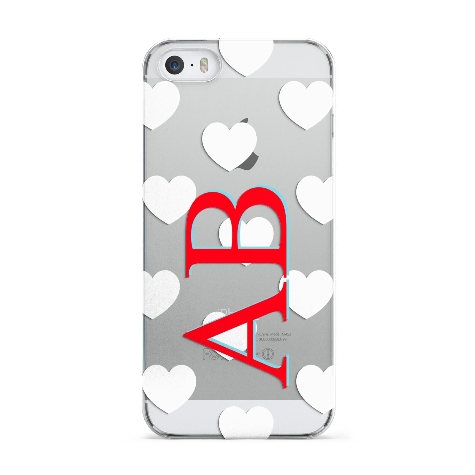 Heart Print Initials Apple iPhone 5 Case