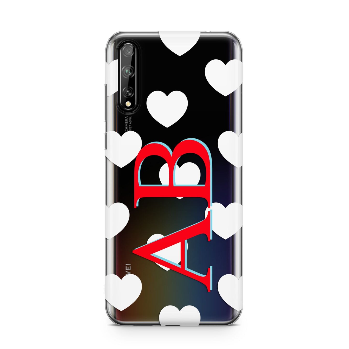 Heart Print Initials Huawei Enjoy 10s Phone Case