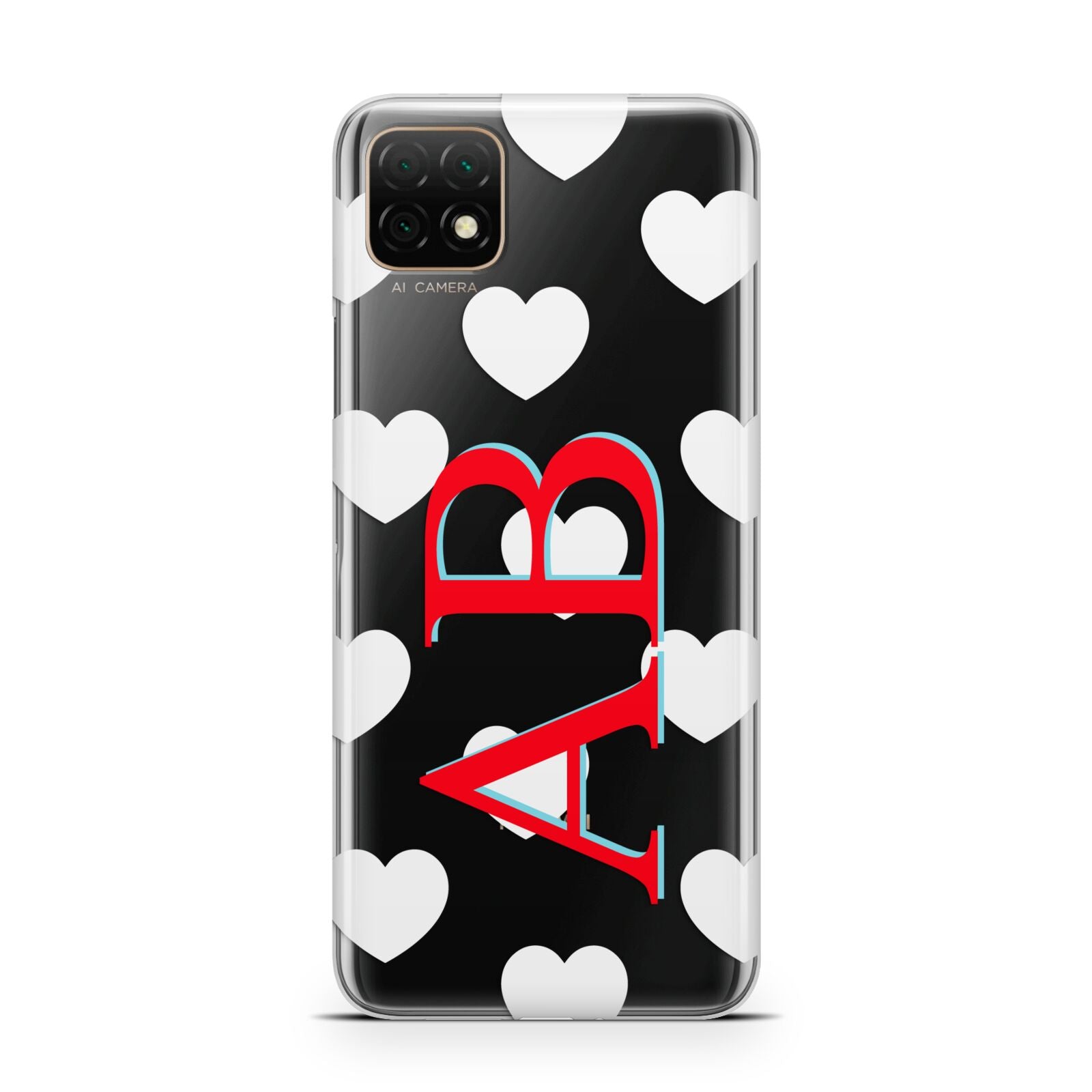 Heart Print Initials Huawei Enjoy 20 Phone Case