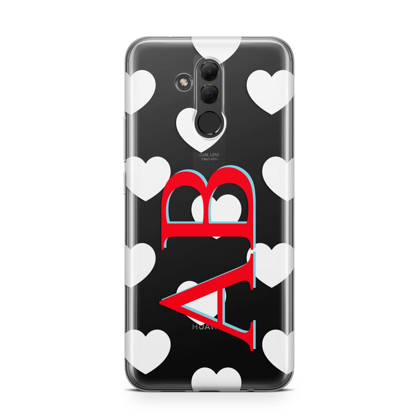 Heart Print Initials Huawei Mate 20 Lite