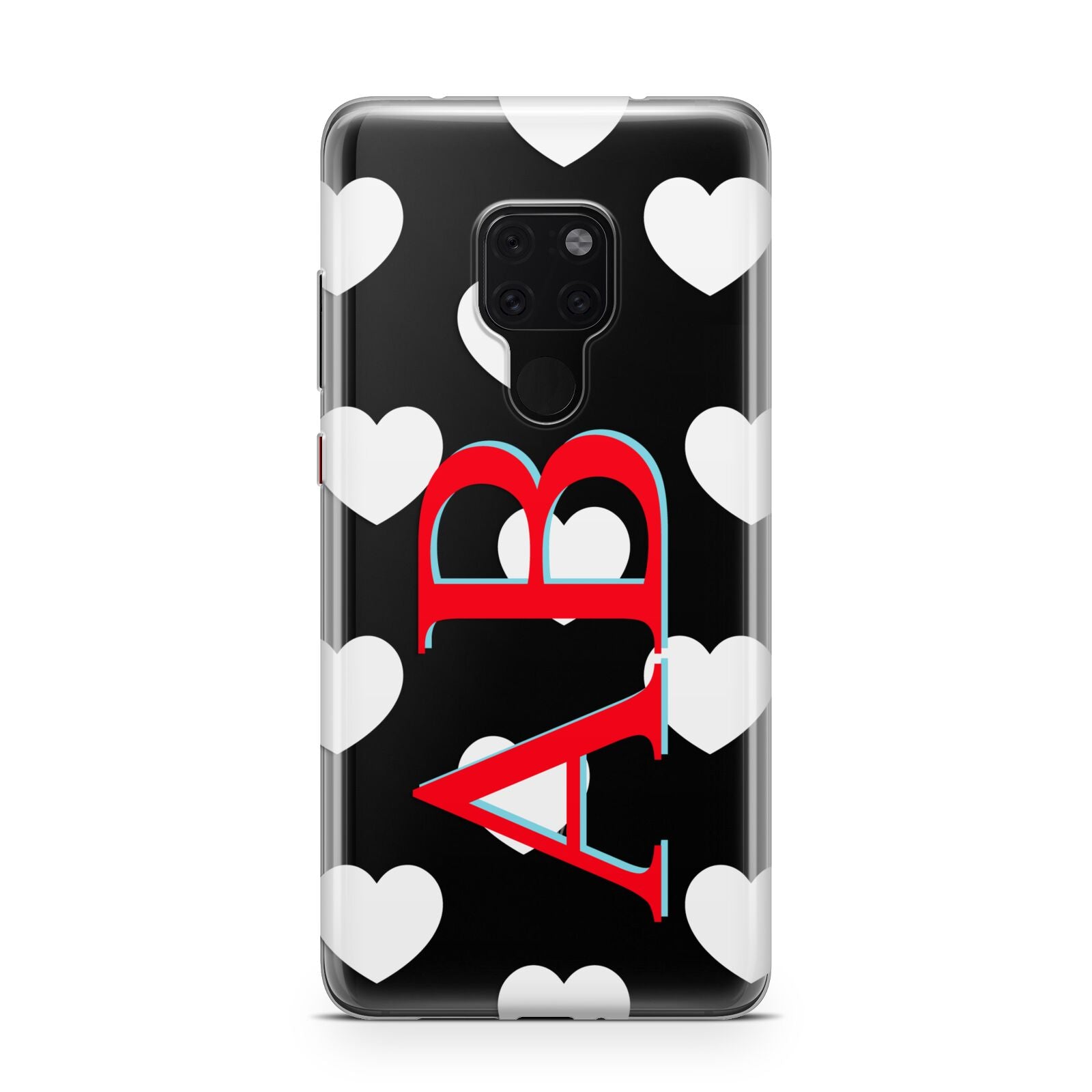 Heart Print Initials Huawei Mate 20 Phone Case