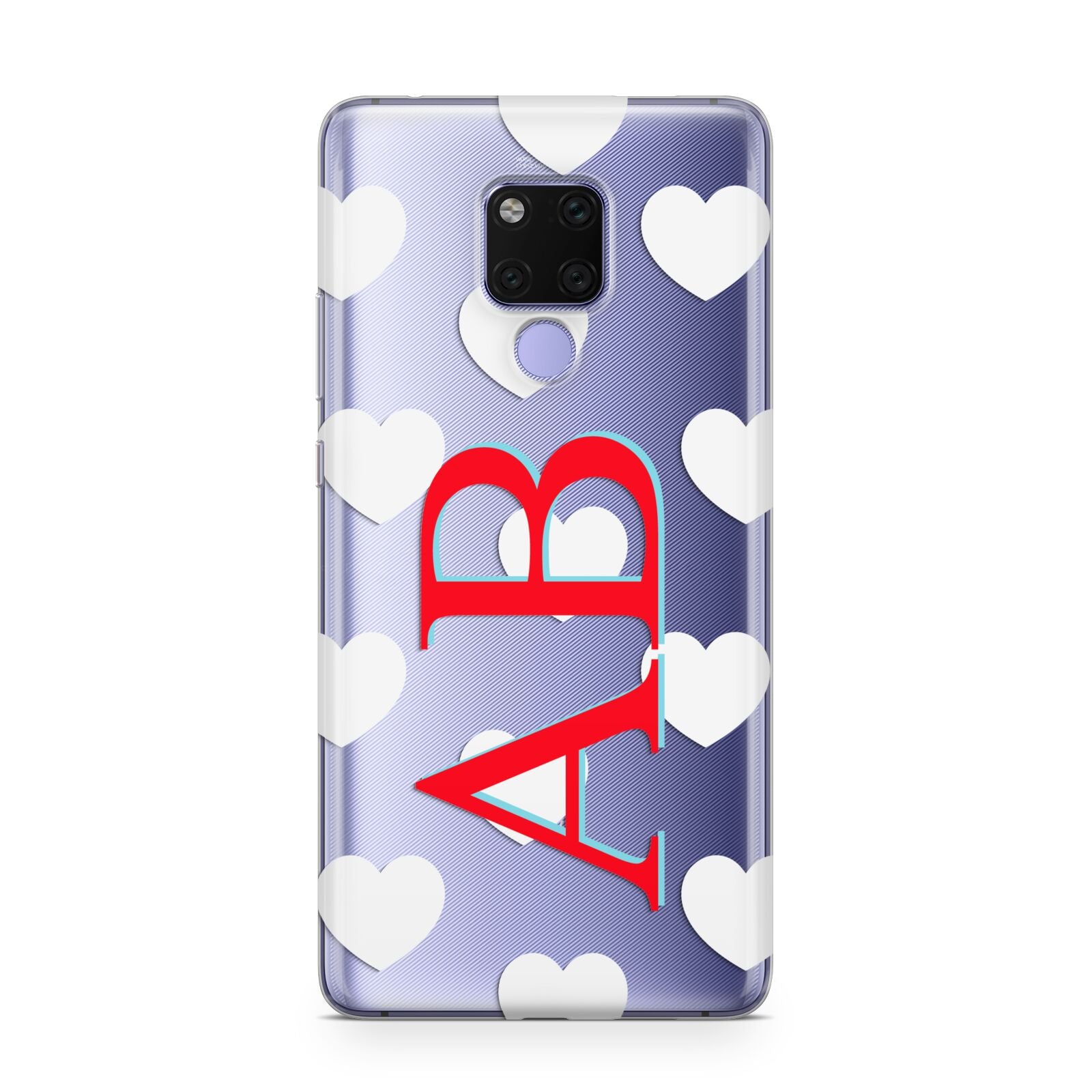 Heart Print Initials Huawei Mate 20X Phone Case