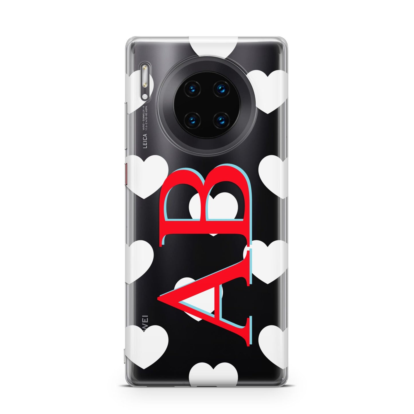 Heart Print Initials Huawei Mate 30 Pro Phone Case