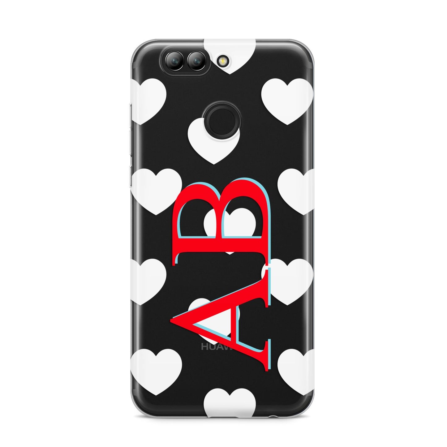 Heart Print Initials Huawei Nova 2s Phone Case