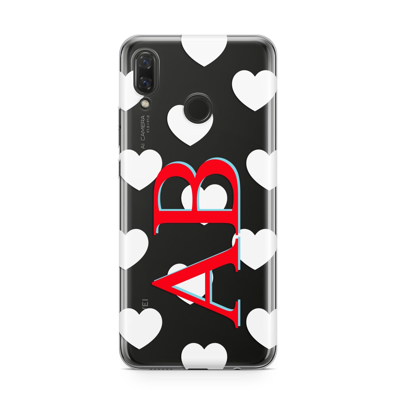 Heart Print Initials Huawei Nova 3 Phone Case