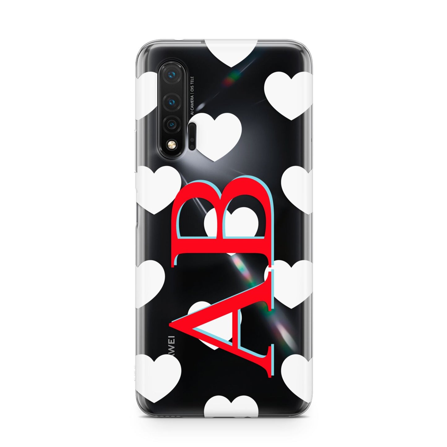 Heart Print Initials Huawei Nova 6 Phone Case