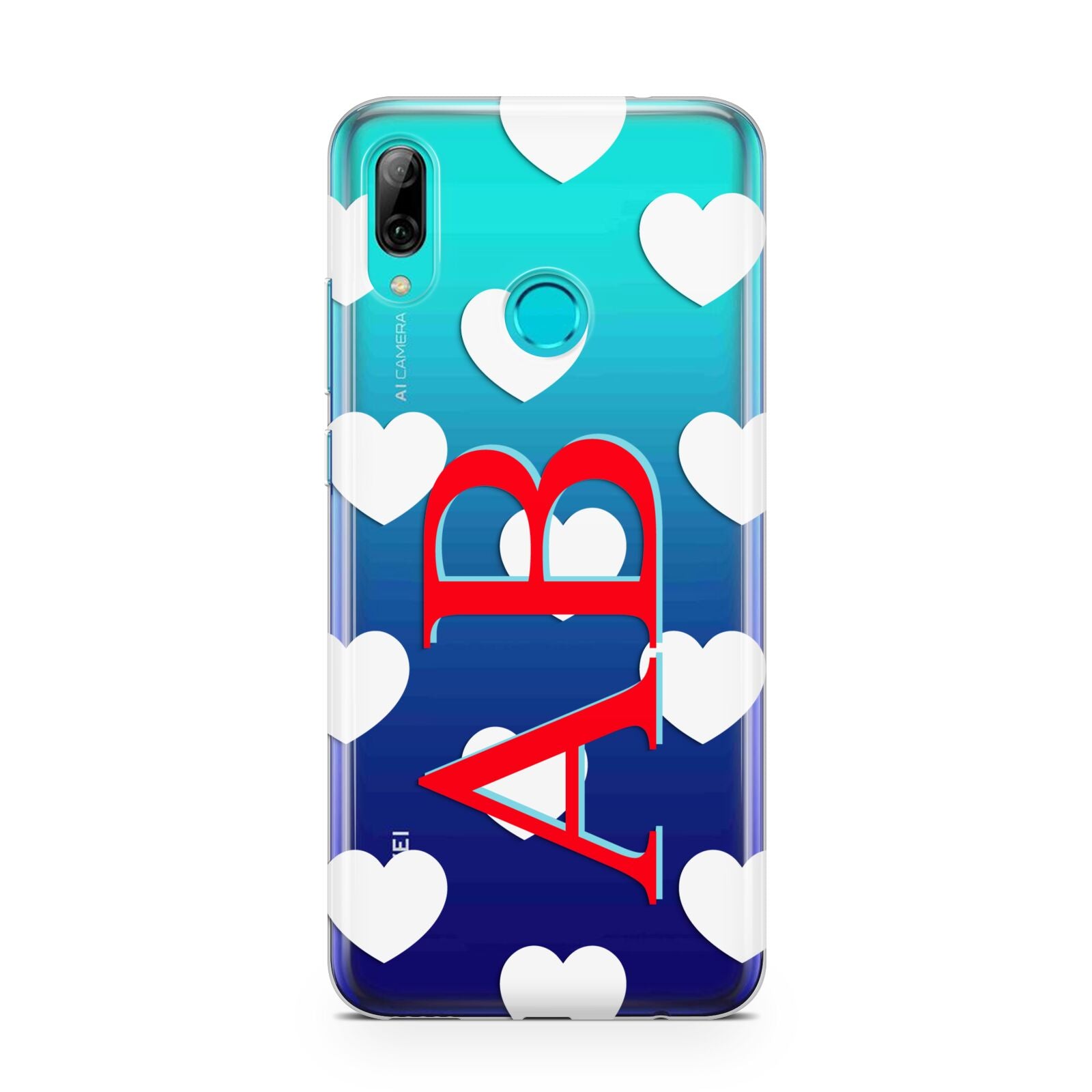 Heart Print Initials Huawei P Smart 2019 Case