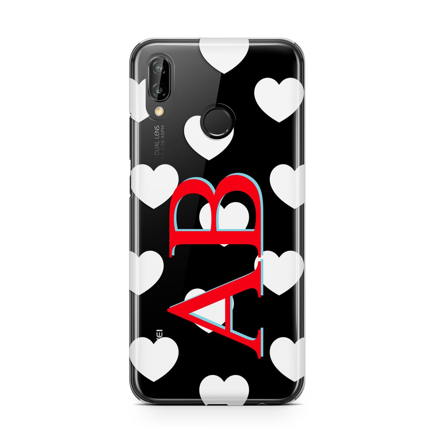 Heart Print Initials Huawei P20 Lite Phone Case