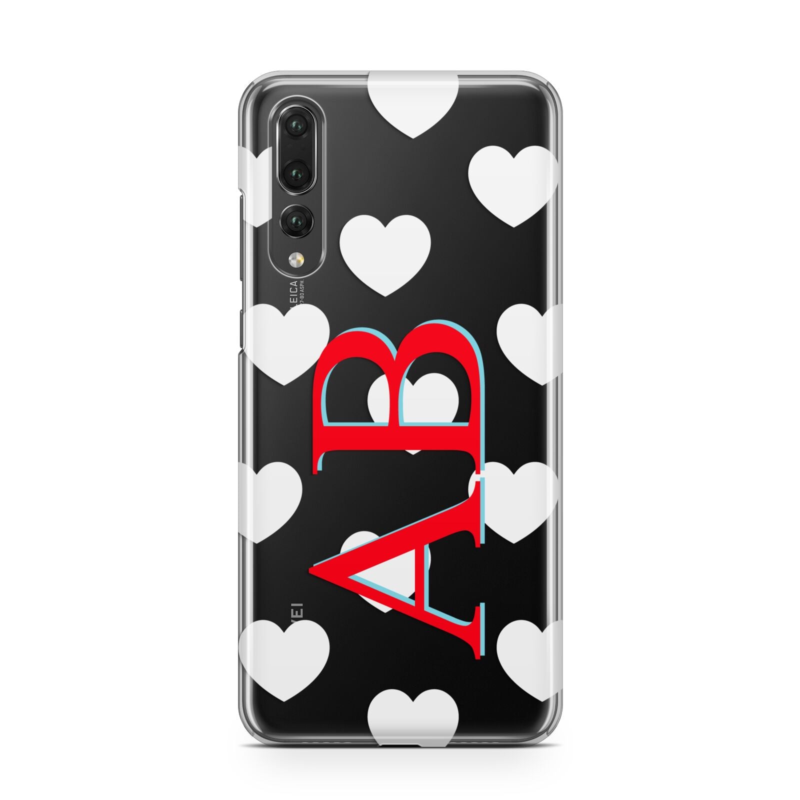 Heart Print Initials Huawei P20 Pro Phone Case