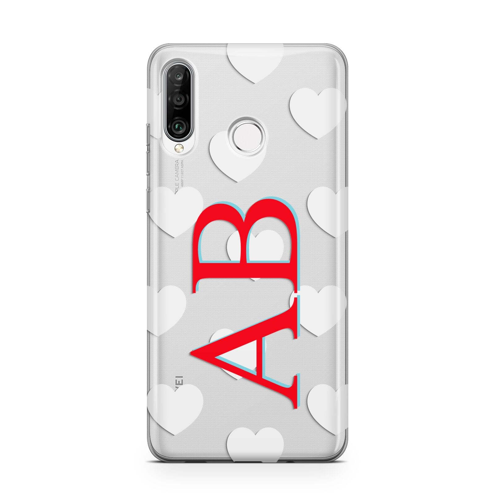 Heart Print Initials Huawei P30 Lite Phone Case