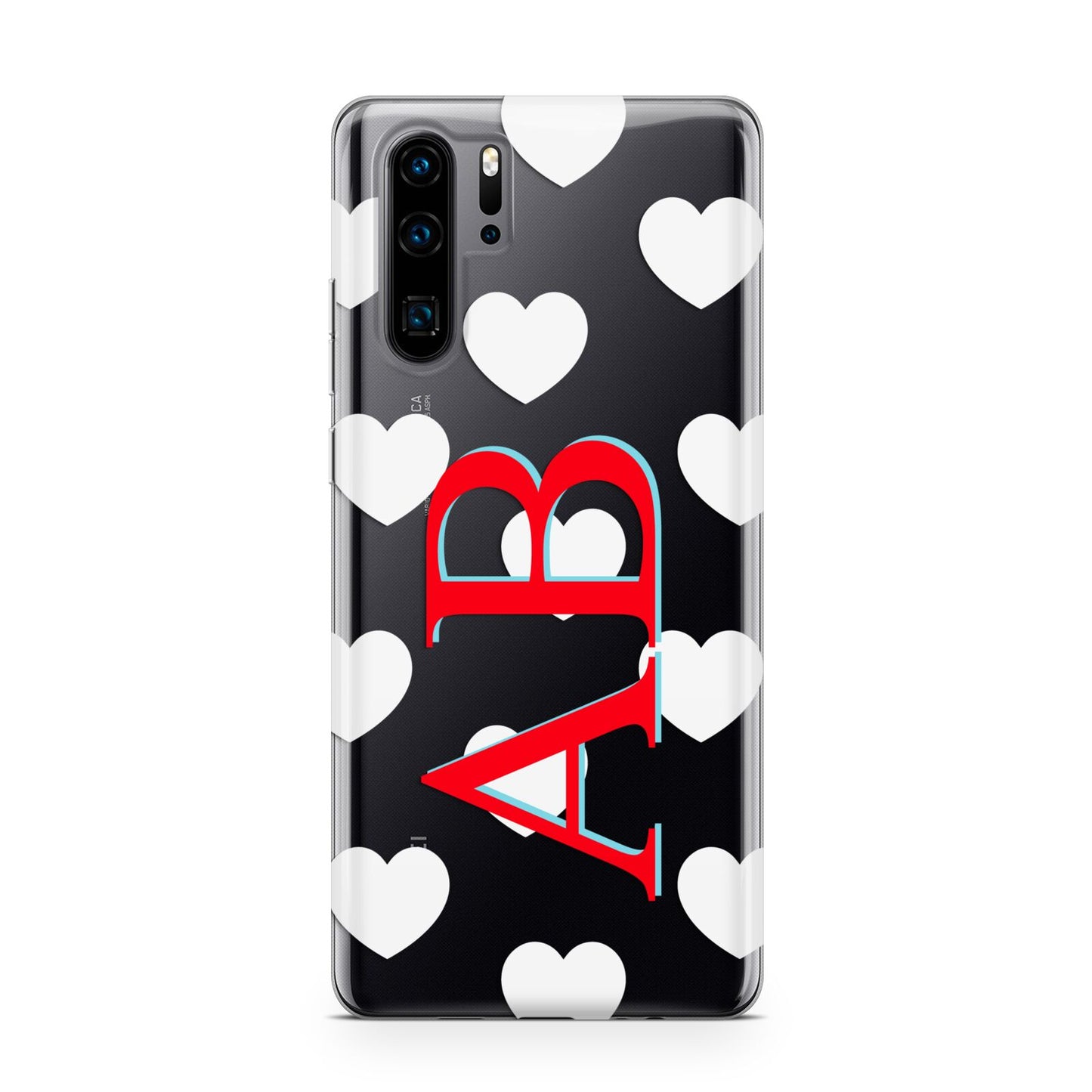 Heart Print Initials Huawei P30 Pro Phone Case