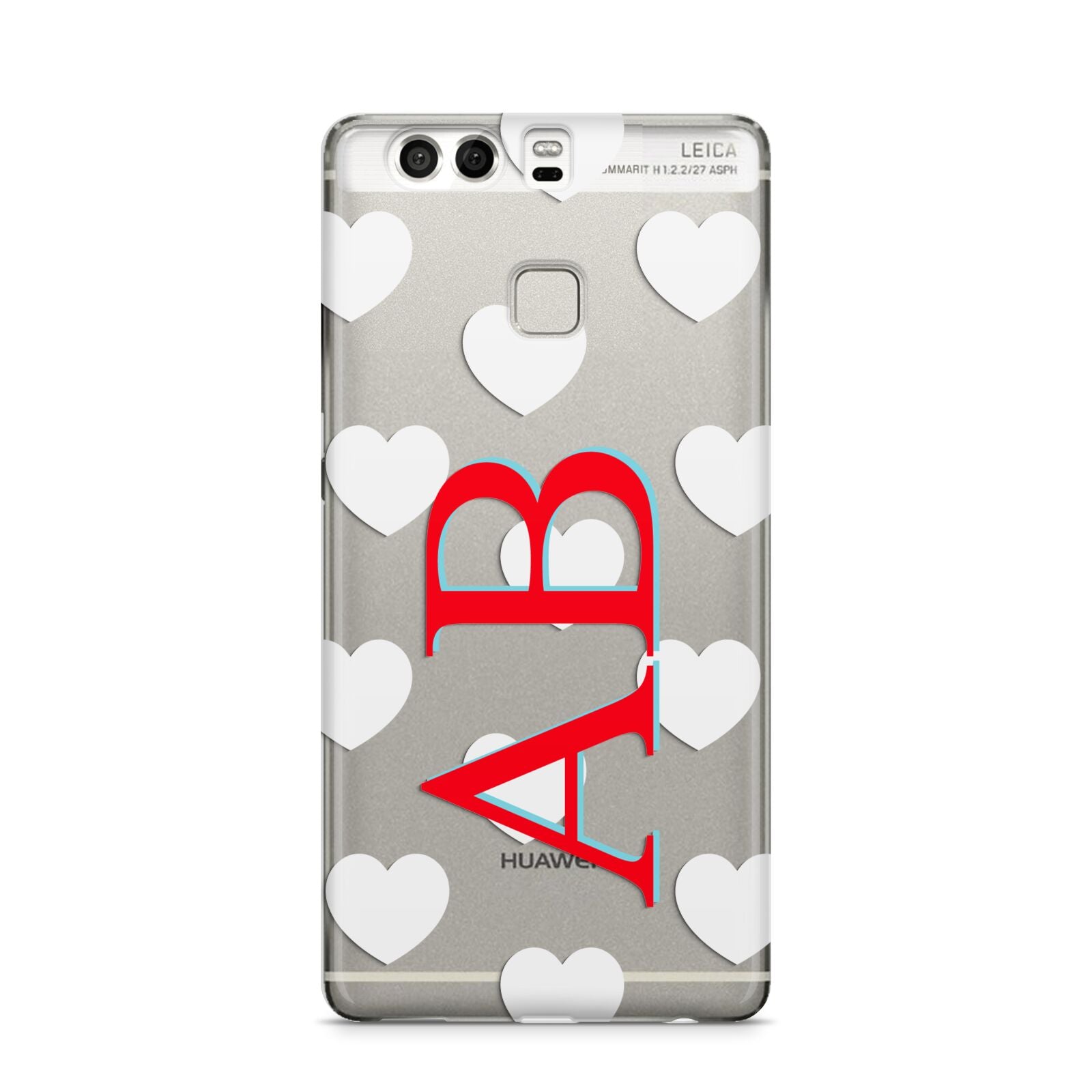 Heart Print Initials Huawei P9 Case