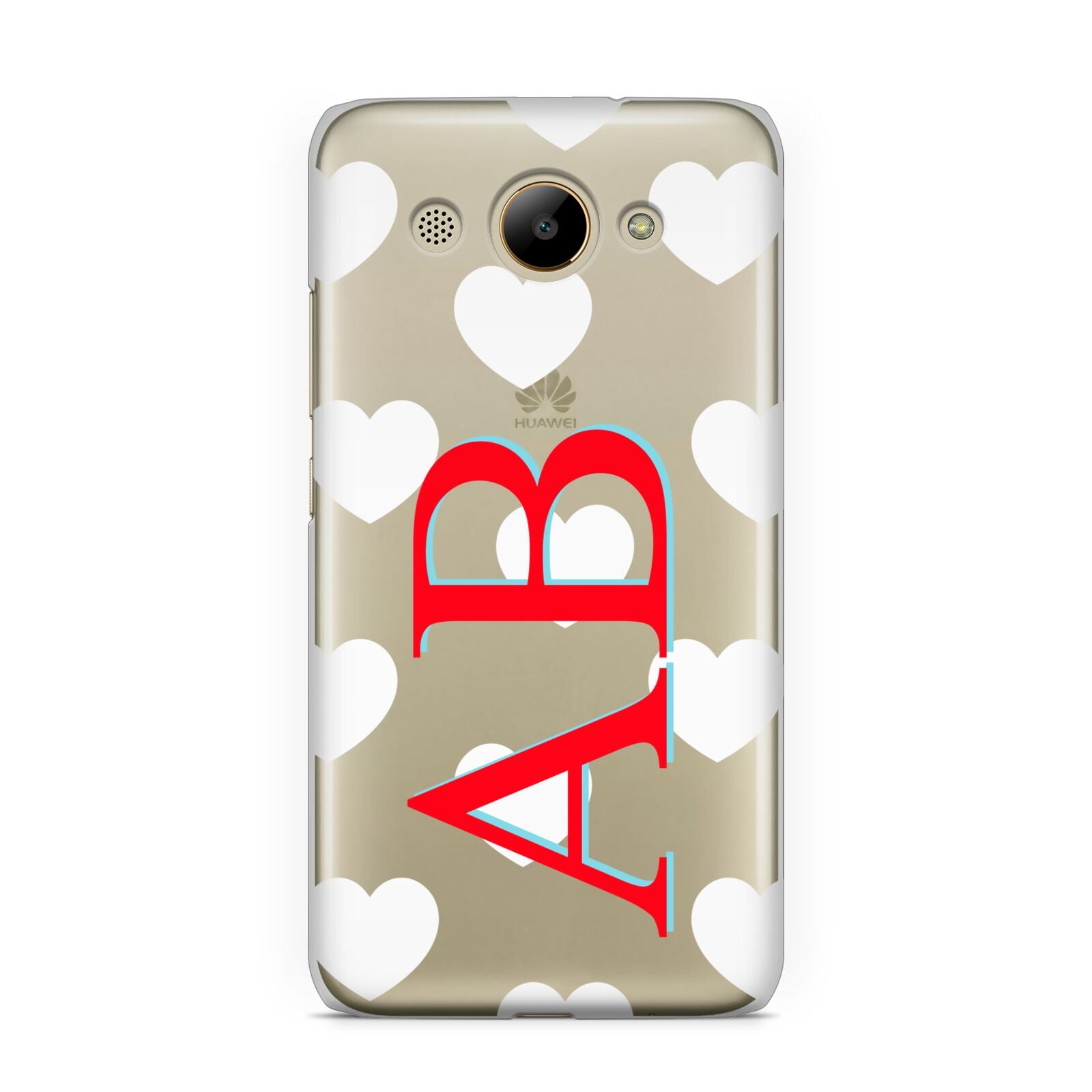 Heart Print Initials Huawei Y3 2017