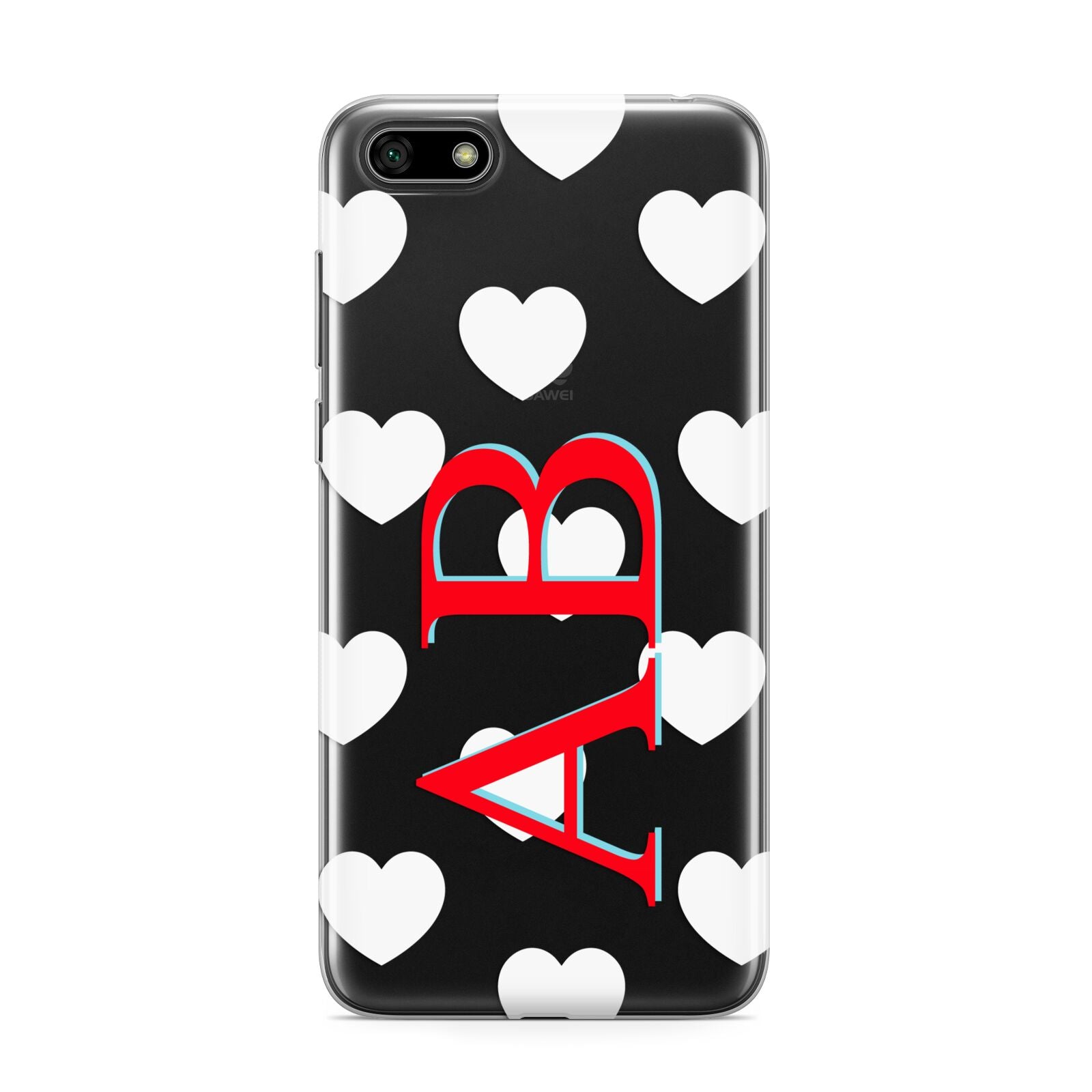 Heart Print Initials Huawei Y5 Prime 2018 Phone Case