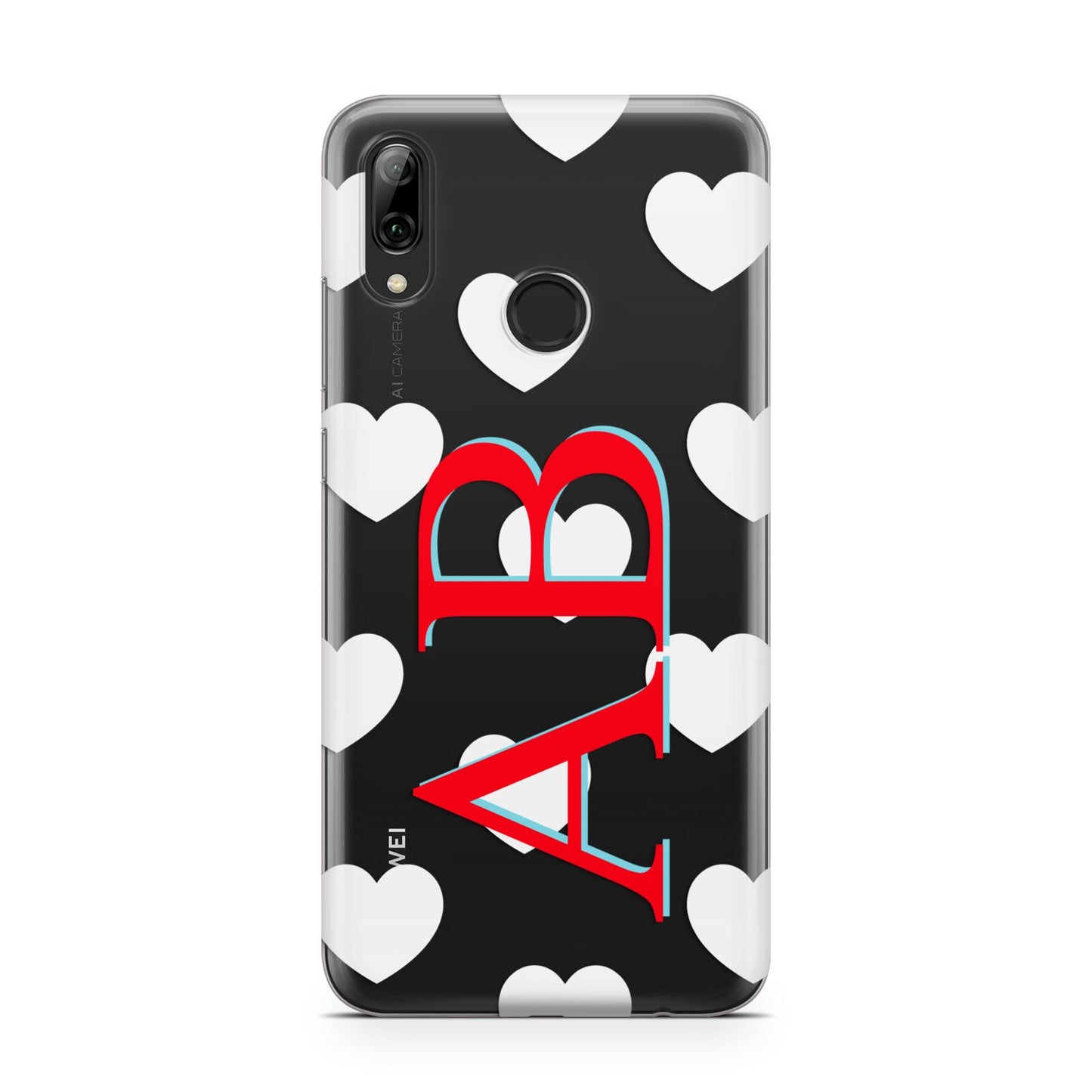 Heart Print Initials Huawei Y7 2019