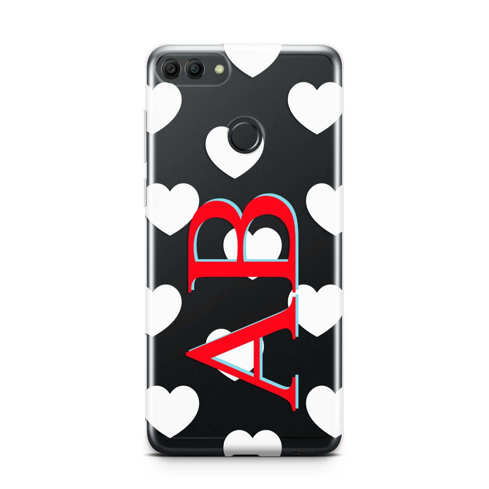 Heart Print Initials Huawei Y9 2018