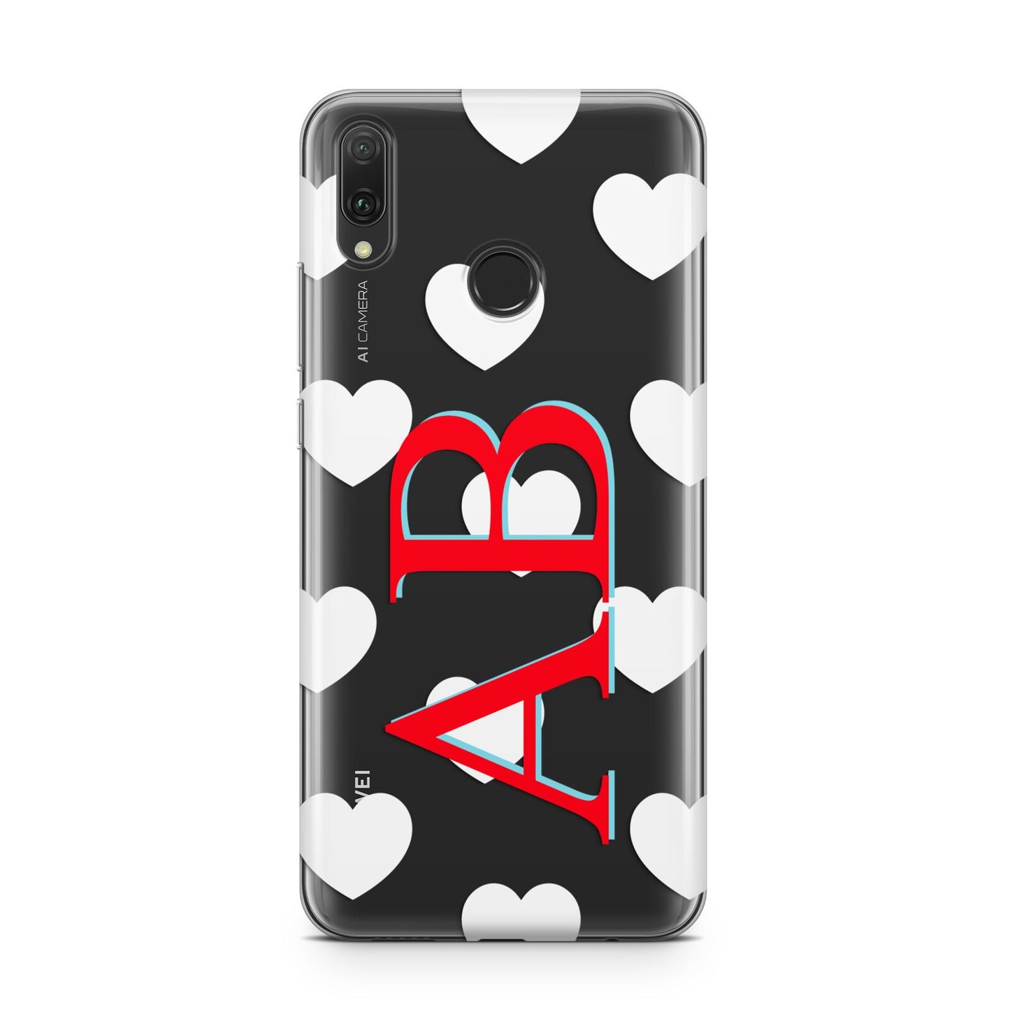 Heart Print Initials Huawei Y9 2019