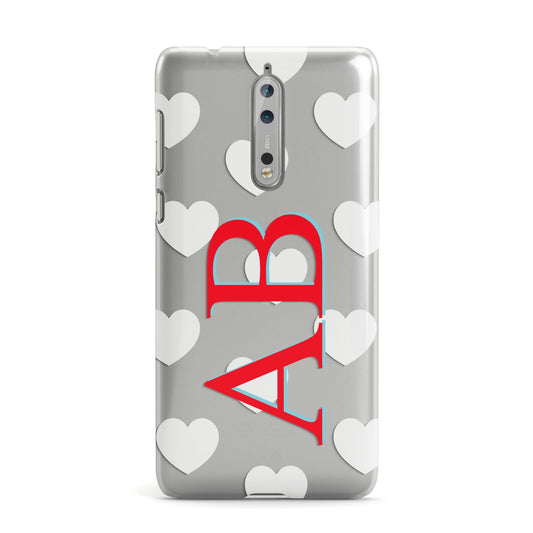 Heart Print Initials Nokia Case