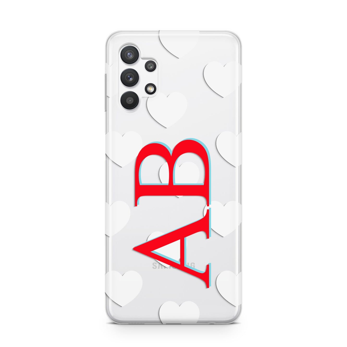 Heart Print Initials Samsung A32 5G Case