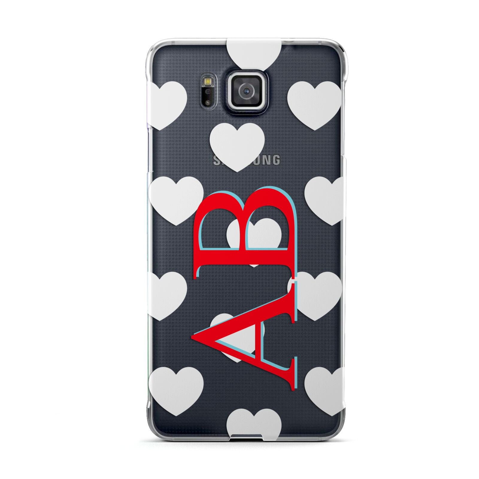 Heart Print Initials Samsung Galaxy Alpha Case