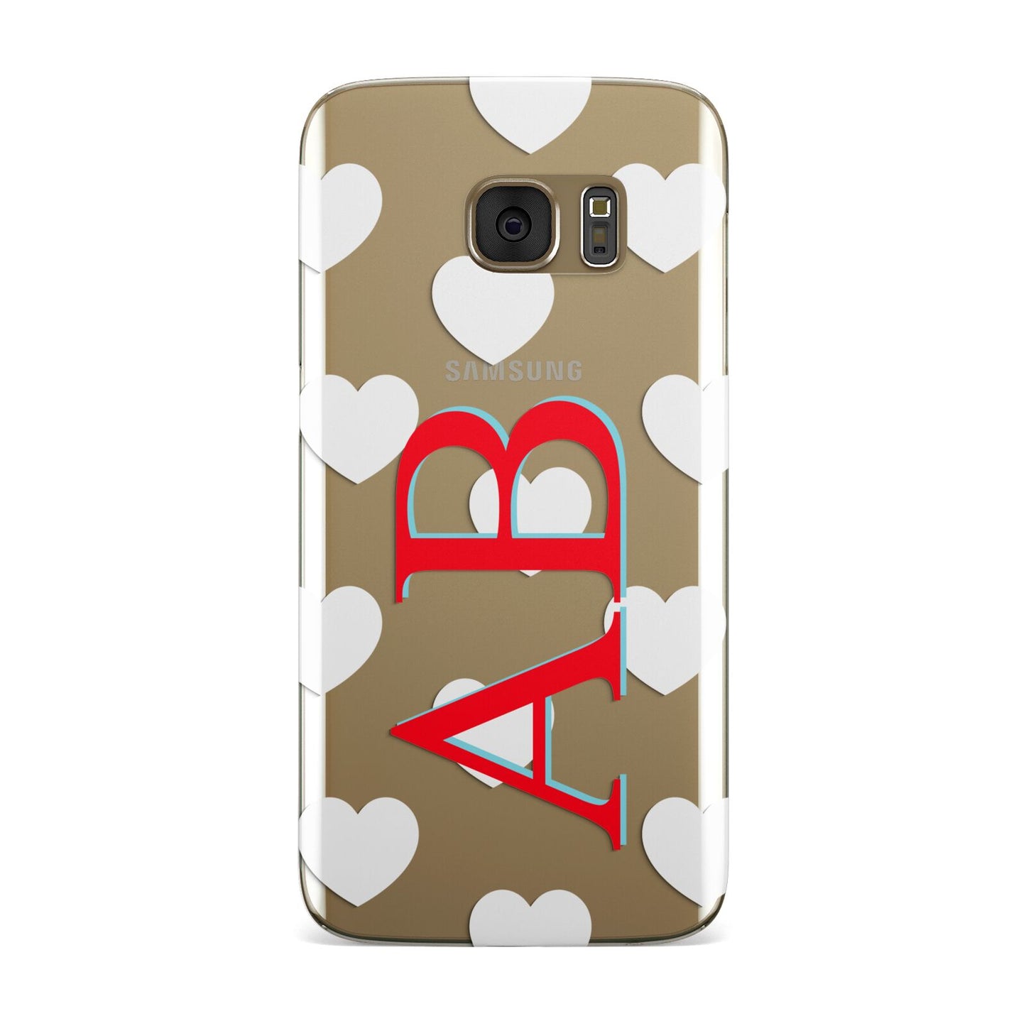 Heart Print Initials Samsung Galaxy Case