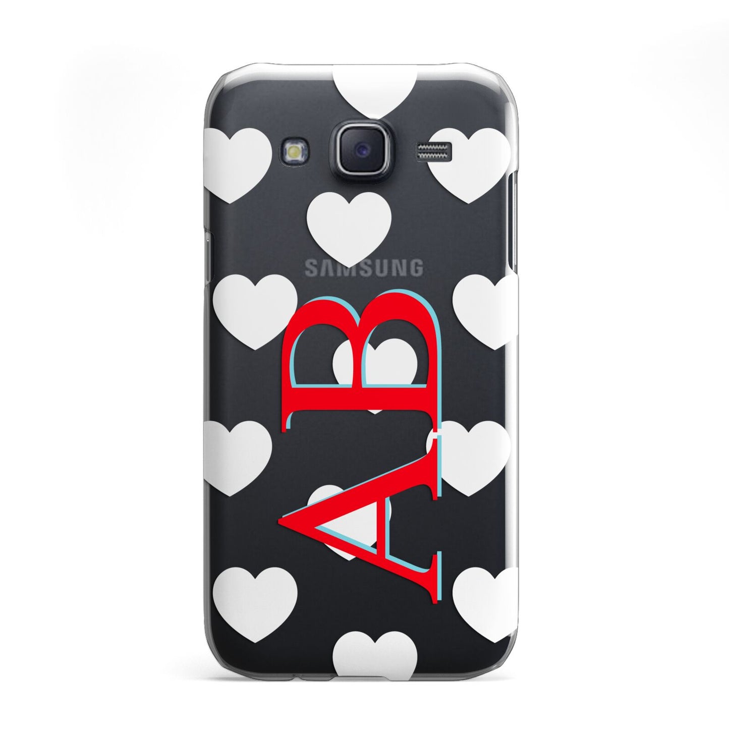 Heart Print Initials Samsung Galaxy J5 Case