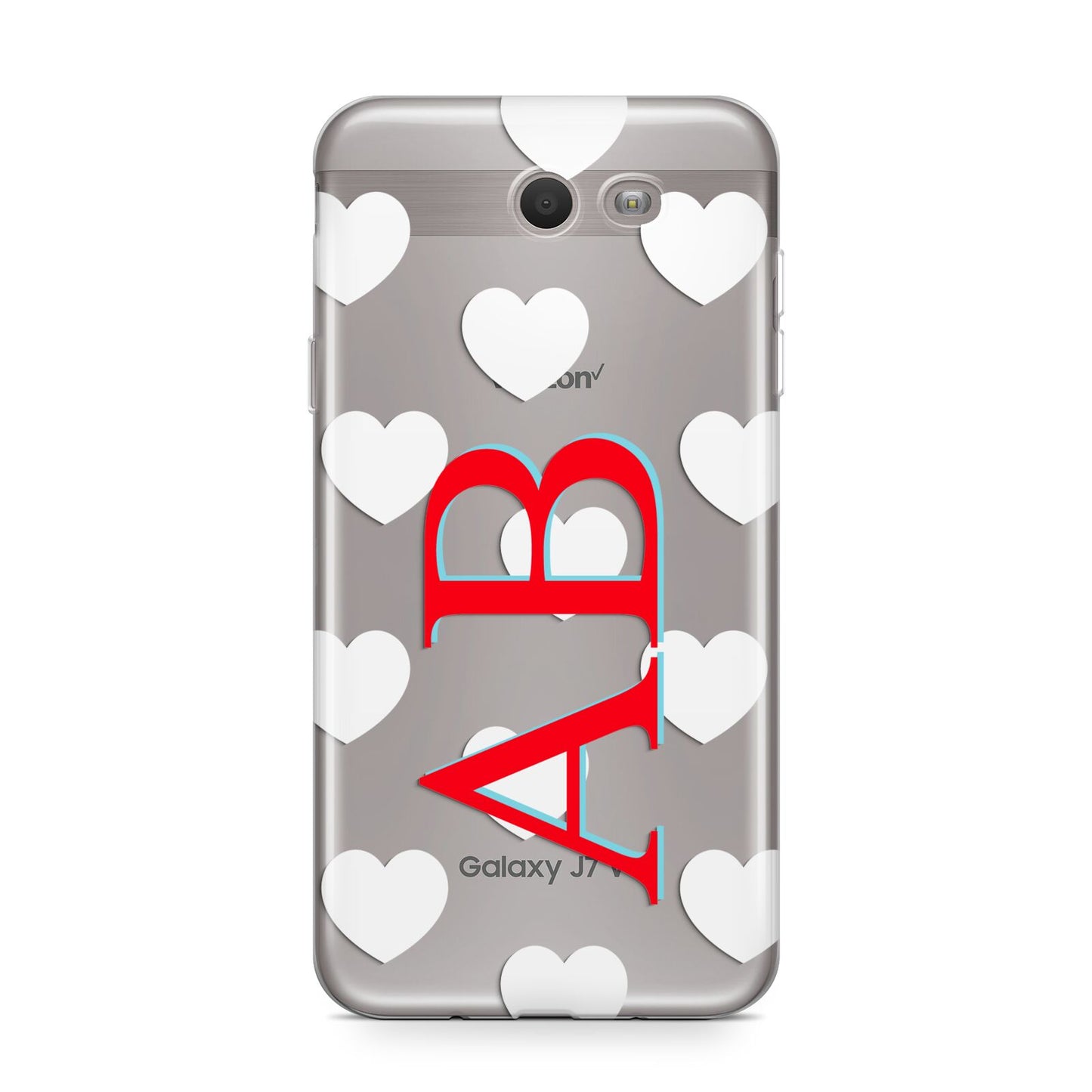 Heart Print Initials Samsung Galaxy J7 2017 Case