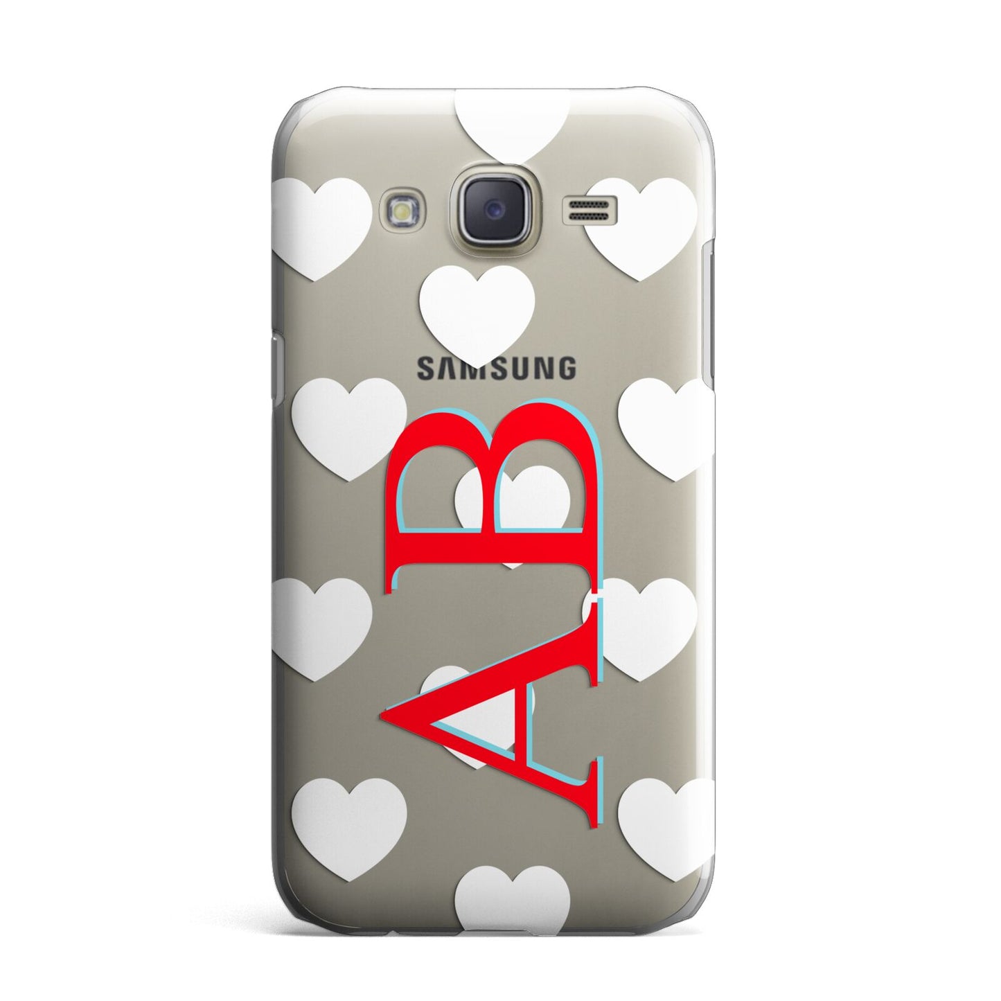 Heart Print Initials Samsung Galaxy J7 Case