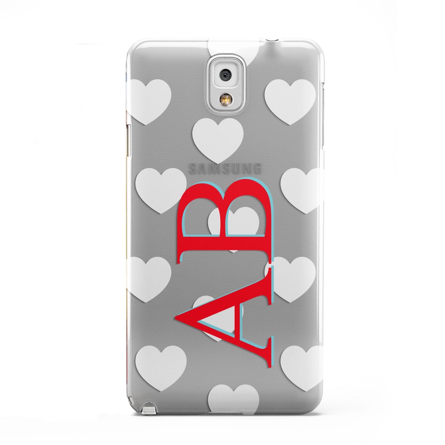 Heart Print Initials Samsung Galaxy Note 3 Case