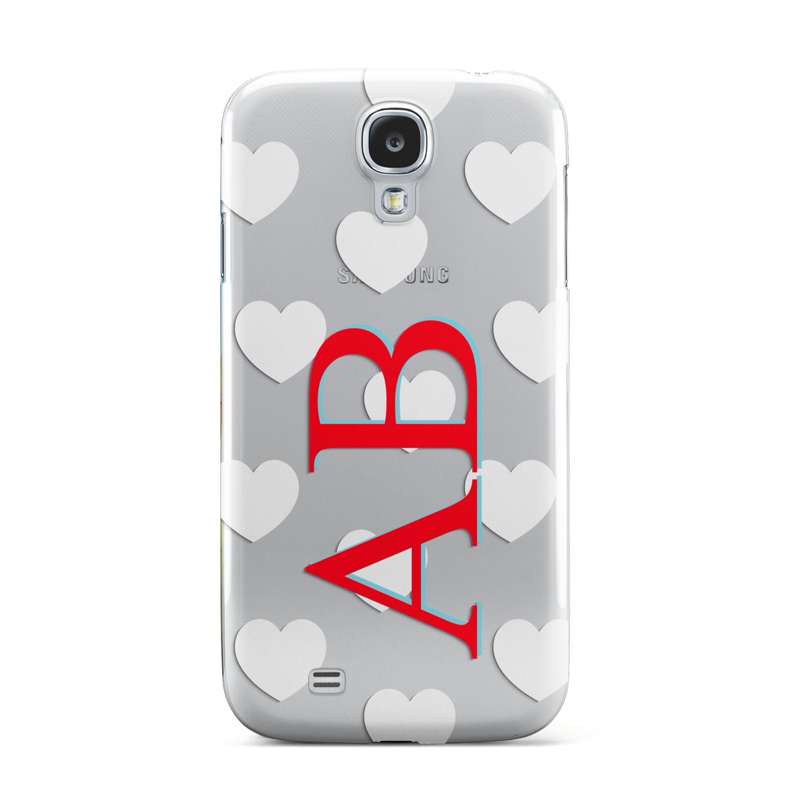 Heart Print Initials Samsung Galaxy S4 Case