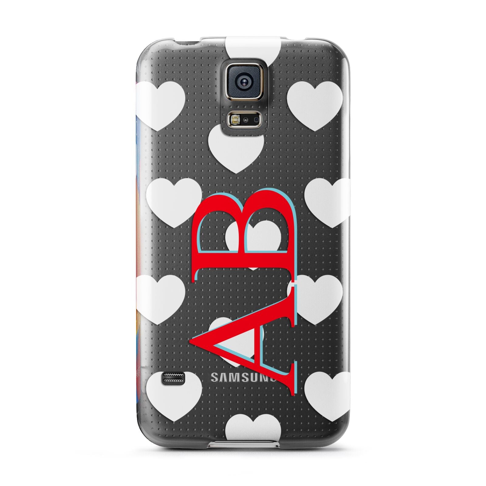 Heart Print Initials Samsung Galaxy S5 Case