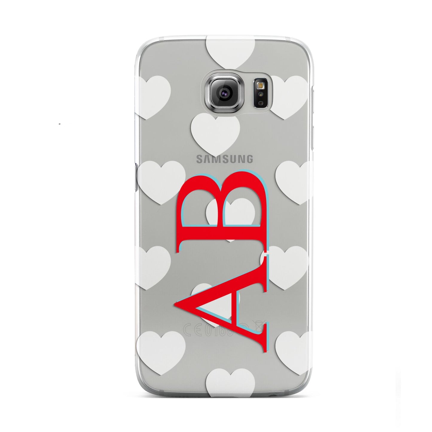 Heart Print Initials Samsung Galaxy S6 Case